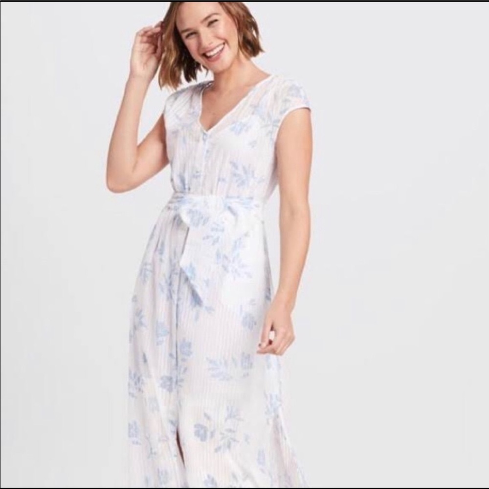 Draper James White Maxi Dress with Light Blue Floral Print - Picture 10 of 10